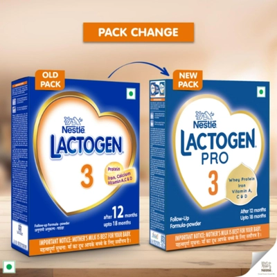 Nestle Lactogen Pro Follow-Up Formula Stage 3 Powder (After 12 Months Up to 18 Months), 400 gm, Pack of 1