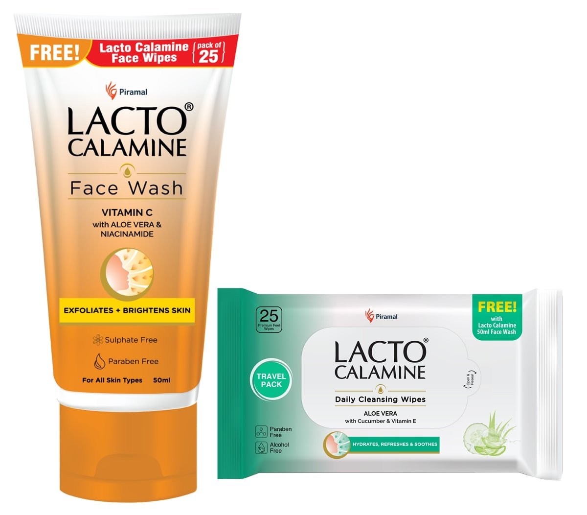 Lacto Calamine Vitamin-C Face Wash 50 ml | Vitamin C, Aloe Vera & Niacinamide | Exfoliates & Hydrates Skin | For Brighter & Glowing Skin | For All Skin Type, Pack of 1 Lacto Calamine Vitamin-C Face Wash 50 ml | Vitamin C, Aloe Vera & Niacinamide | Exfoliates & Hydrates Skin | For Brighter & Glowing Skin | For All Skin Type, Pack of 1