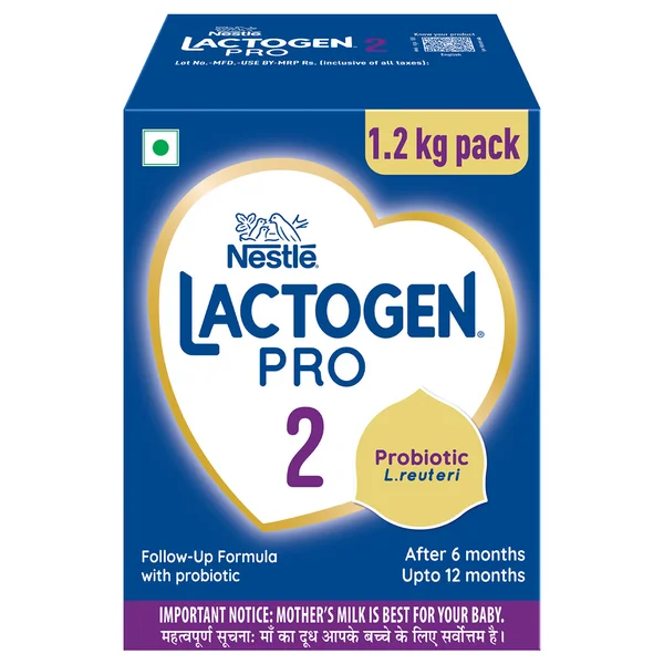 Lactogen Pro 2 Powder, Follow-Up Formula with Probiotic, Infant, After 6 Months Up to 12 Months, Bag-in-Box Pack, 1.2kg (3x400gm)