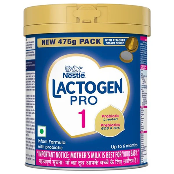 Lactogen Pro 1 Powder, Infant Formula Up To 6 Months With Probiotic And Prebiotics, 475 gm Tin