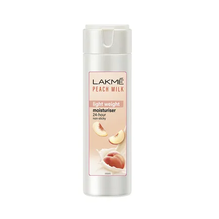 Lakme Peach Milk Moisturizer Body Lotion 60 ml | Peach Milk Extract, Vitamin C & E | Moisturises Skin For 24Hrs | Lightweight | Non Sticky | All Season CrÃ¨me | For All Skin Type
