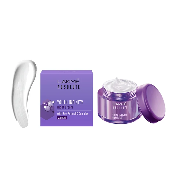 Lakme Youth Infinity Night Creme 50 gm | Pro-Retinol C Complex | Improves Skin Firmness | Gives Youthful & Firmer Skin | For All Skin Type