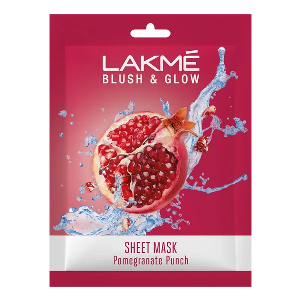 Lakme Blush & Glow Pomegranate Sheet Mask 25 ml | Fruit Facial Glow In 15 Mins