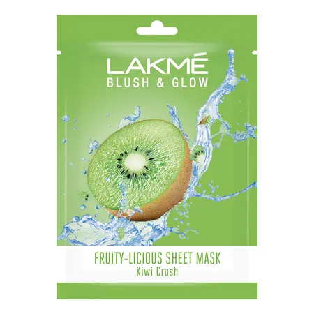 Lakme Blush & Glow Kiwi Crush Sheet Mask 25 ml | With Pure Kiwi Extract | Fruit Facial Like Glow In 15 Min | For Rejuvenated Feel