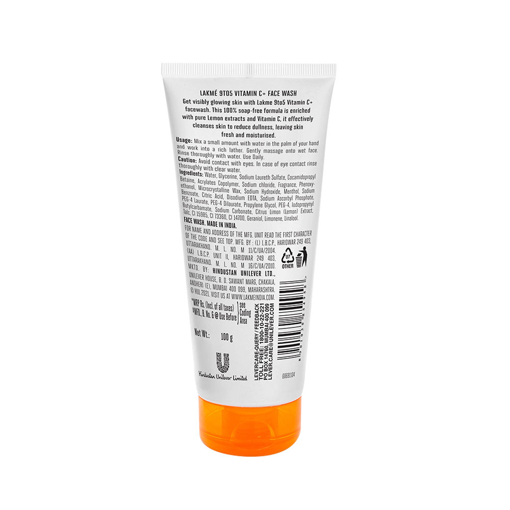 Lakme 9to5 Vitamin C+ Face Wash, 100 gm Price, Uses, Side Effects ...