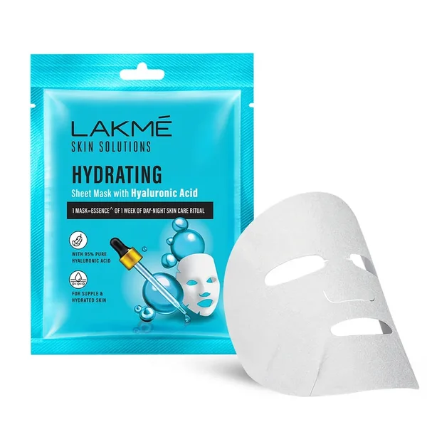 Lakme Skin Solutions Hydrating Sheet Mask with Hyaluronic Acid, 25 ml, Pack of 1