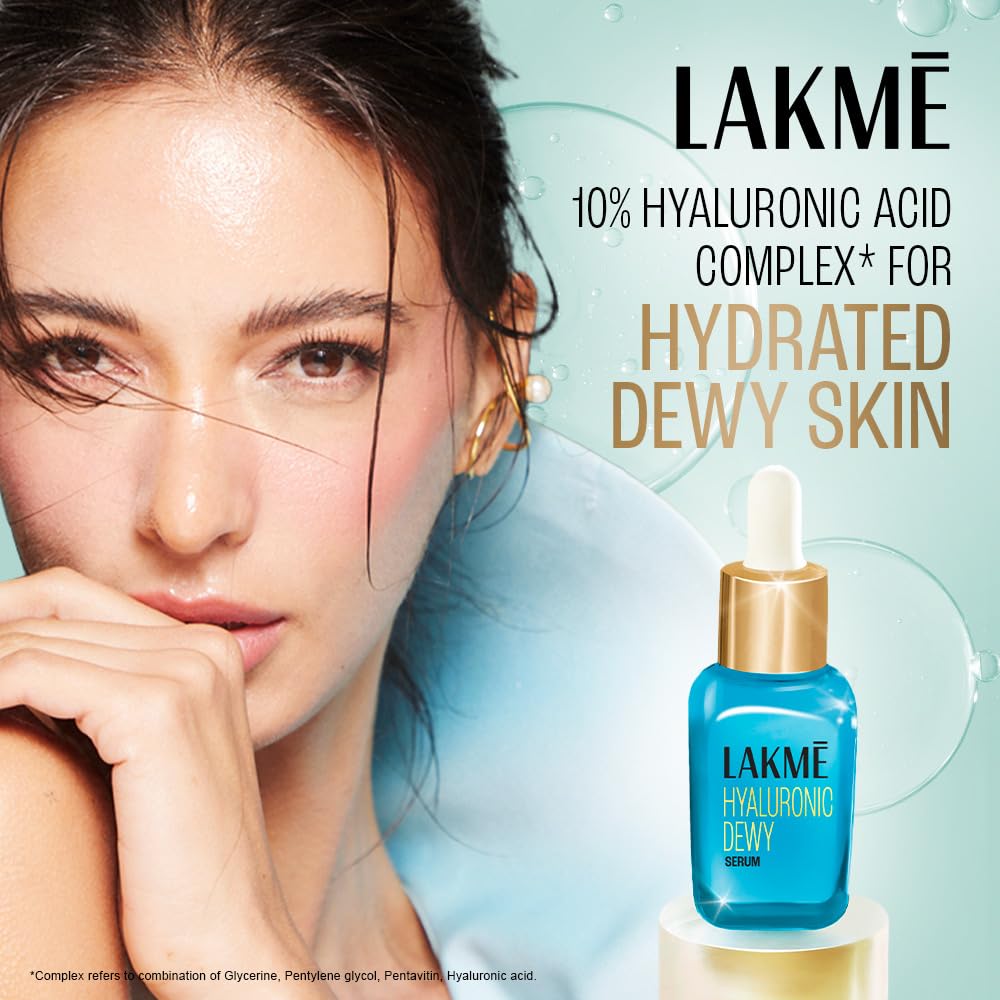 Lakme Hyaluronic Dewy Serum with 10% Hyaluronic Acid & Pentavitin Complex, 15 ml, Pack of 1 Lakme Hyaluronic Dewy Serum with 10% Hyaluronic Acid & Pentavitin Complex, 15 ml, Pack of 1