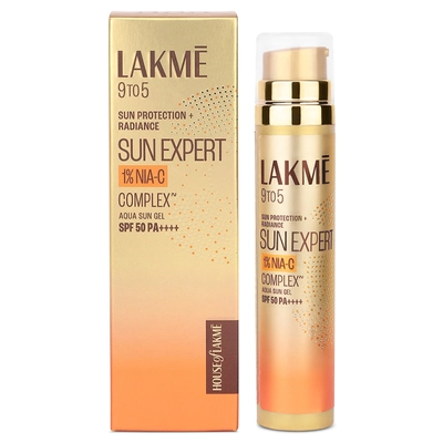 Lakme Sun Expert 1% Nia-C SPF 50 PA++++ Sunscreen Gel, 56 gm, Pack of 1