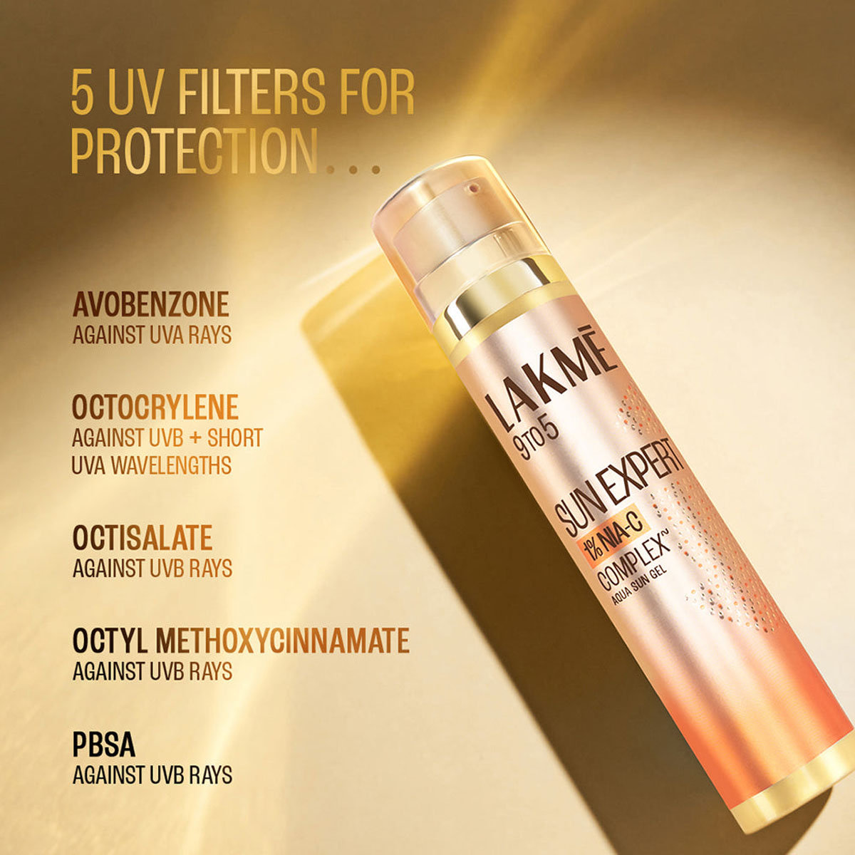 Lakme Sun Expert 1% Nia-C SPF 50 PA++++ Sunscreen Gel, 56 gm, Pack of 1 Lakme Sun Expert 1% Nia-C SPF 50 PA++++ Sunscreen Gel, 56 gm, Pack of 1