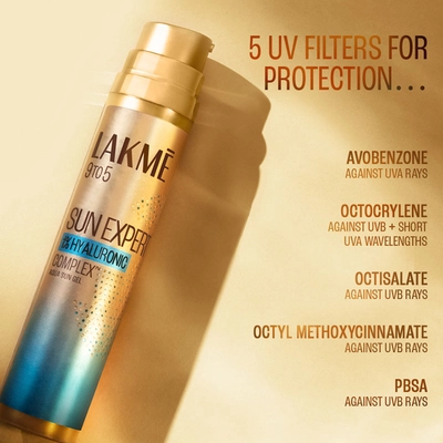 Lakme Sun Expert 1% Hyaluronic SPF 50 PA++++ Sunscreen Gel, 56 gm, Pack of 1