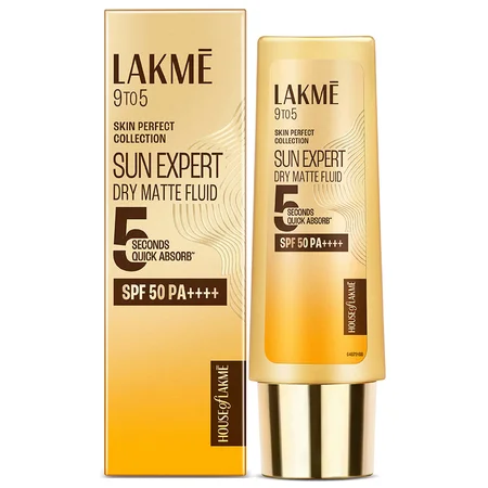 Lakme 9To5 Sun Expert Dry Matte Fluid SPF 50 PA+ Sunscreen, 50 ml