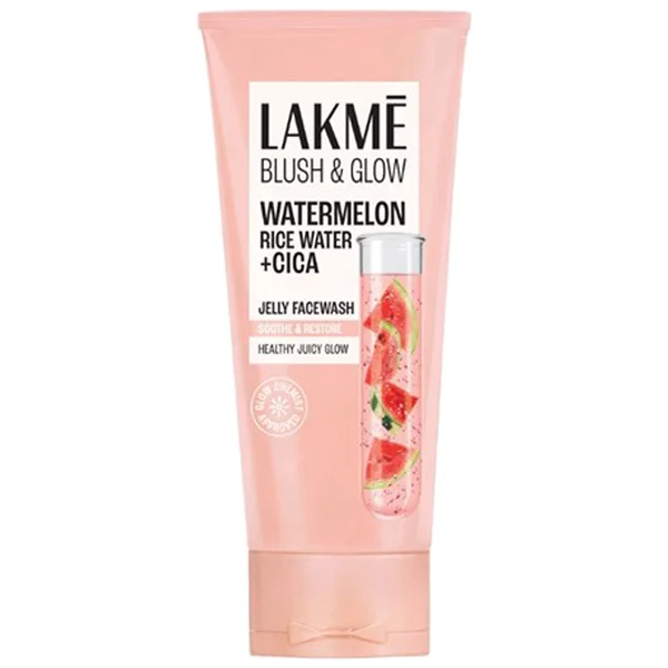 Lakme Blush & Glow Watermelon Rice Water+Cica Face Wash, 150 gm