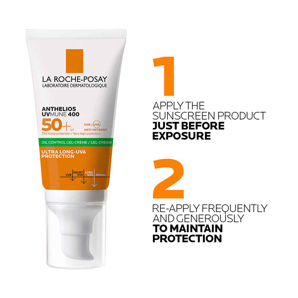 La Roche-Posay Anthelios UVMune 400 Oil Control SPF50 Gel Cream, 50 ml, Pack of 1 La Roche-Posay Anthelios UVMune 400 Oil Control SPF50 Gel Cream, 50 ml, Pack of 1