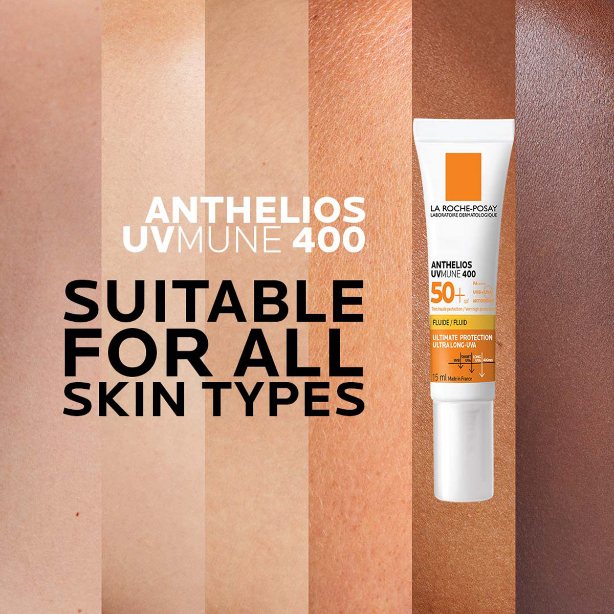 La Roche-Posay Anthelios UVMune 400 Invisible Fluid SPF50 SunScreen, 15 ml, Pack of 1 La Roche-Posay Anthelios UVMune 400 Invisible Fluid SPF50 SunScreen, 15 ml, Pack of 1