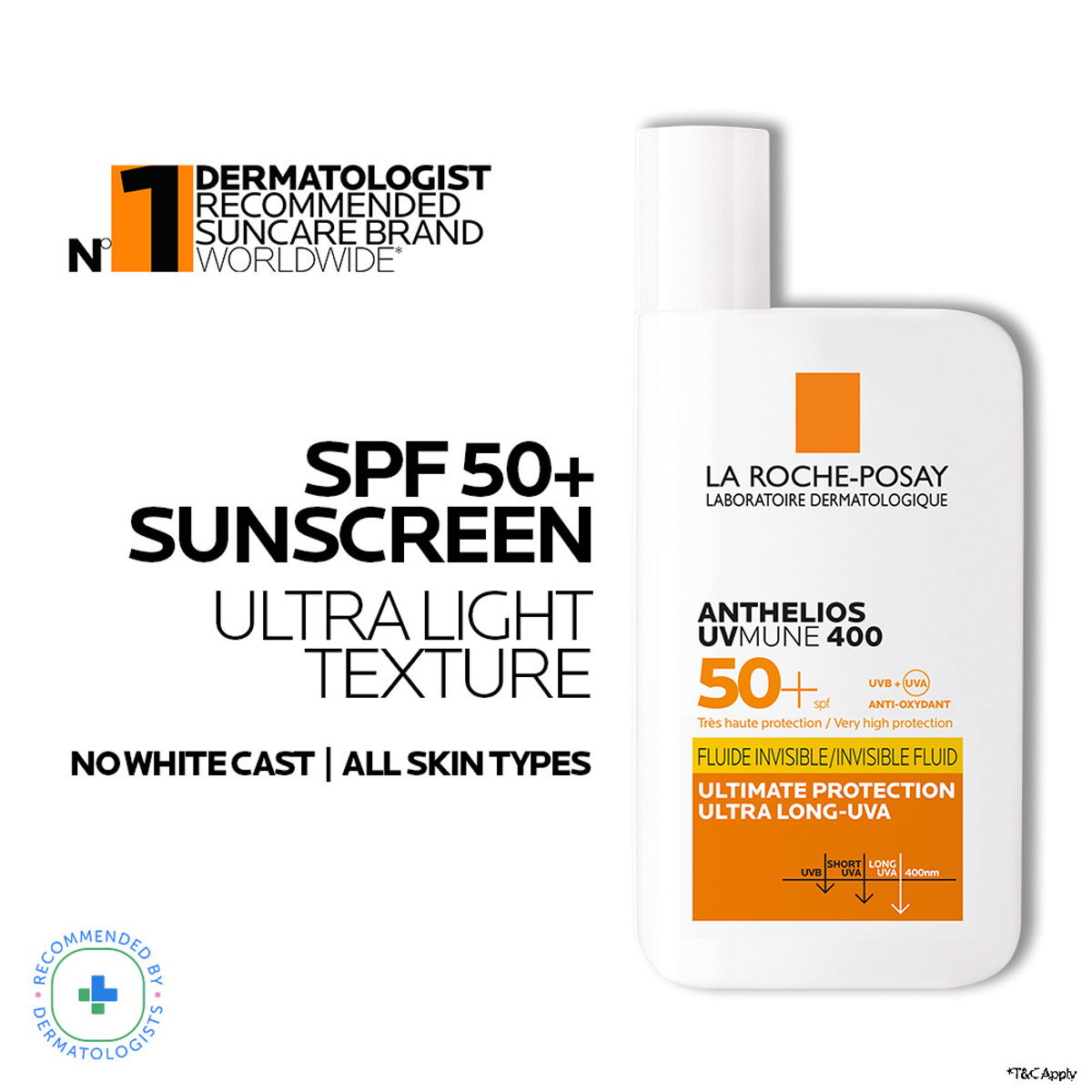 La Roche-Posay Anthelios Spf 50+ Invisible Fluid, 50 ml, Pack of 1 La Roche-Posay Anthelios Spf 50+ Invisible Fluid, 50 ml, Pack of 1