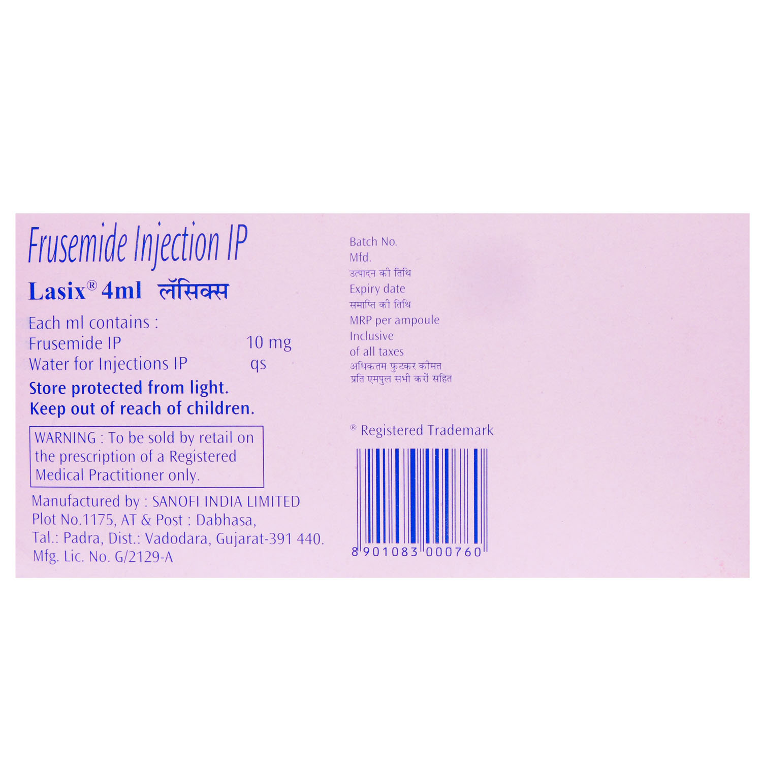 Lasix Injection 10 x 4 ml, Pack of 10 InjectionS Lasix Injection 10 x 4 ml, Pack of 10 InjectionS