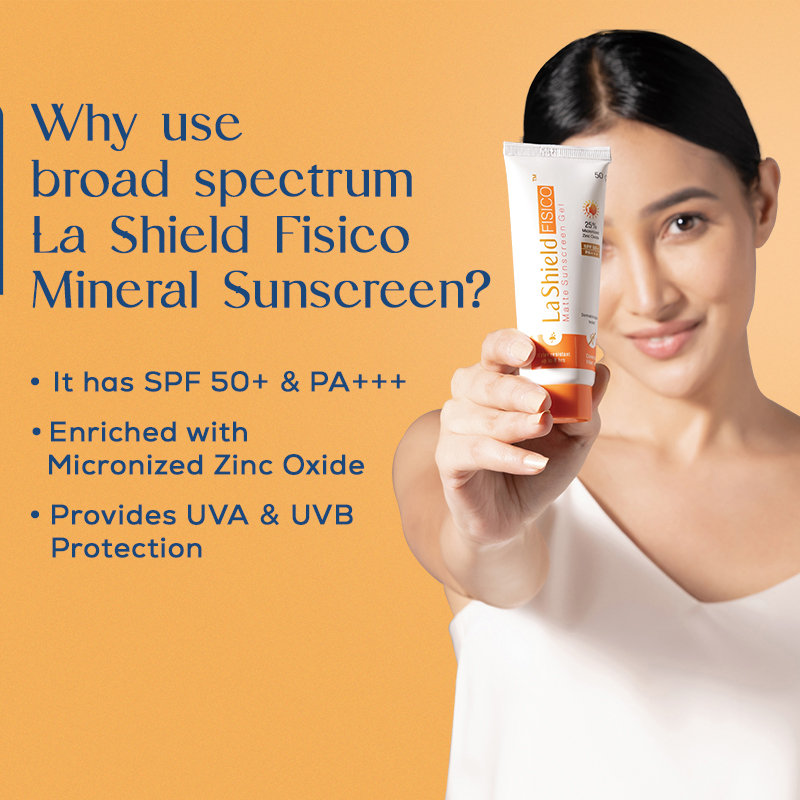 La Shield Fisico Spf 50+ Pa+++ Matte Sunscreen Gel 50 gm, Pack of 1 La Shield Fisico Spf 50+ Pa+++ Matte Sunscreen Gel 50 gm, Pack of 1