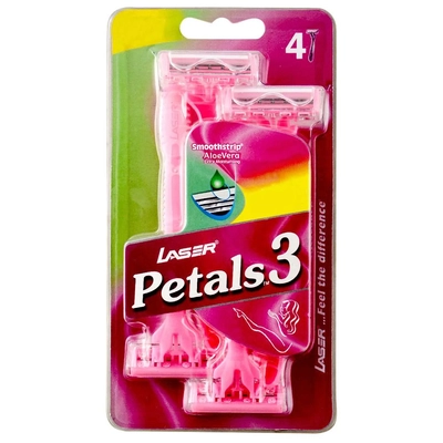 Laser Petals 3 Women Razor, 4 Count, Pack of 1