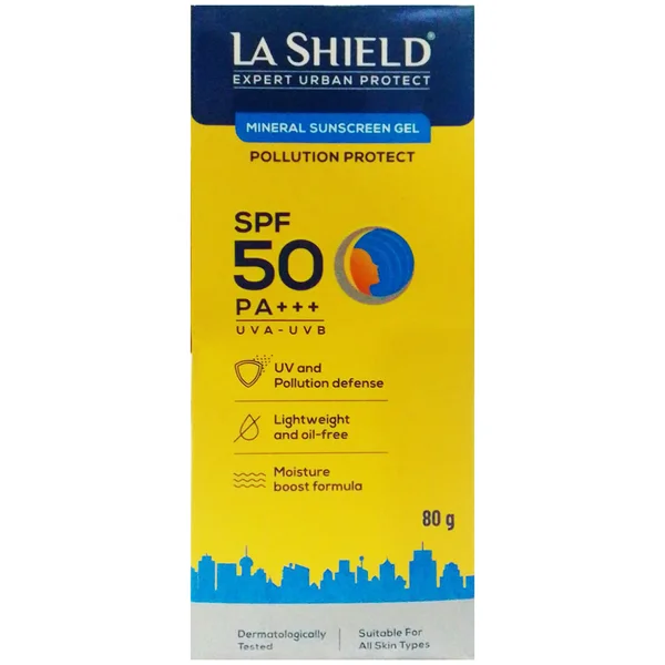 La Shield Urban SPF50 PA+ Mineral Sunscrn Gel, 80 gm