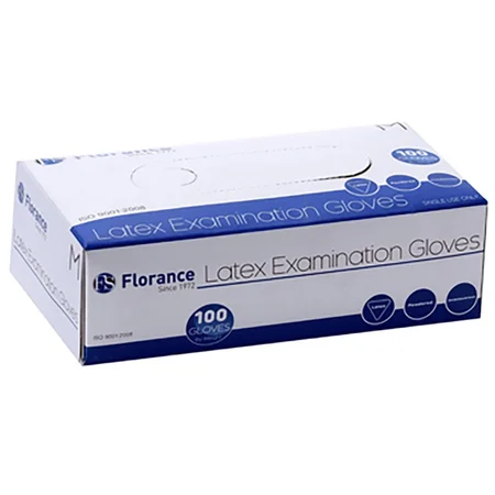 LATEX EXAMINATION GLOVES-M 100'S (FLORANCE)