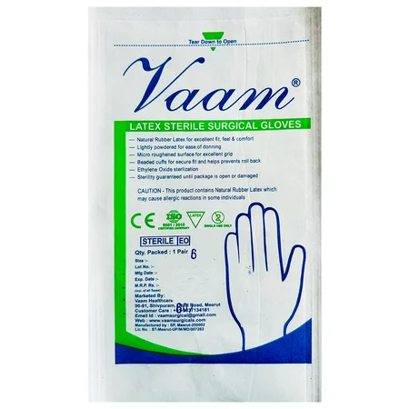 Latex Sterile Surgical Gloves 6.0mm, 1 Pair