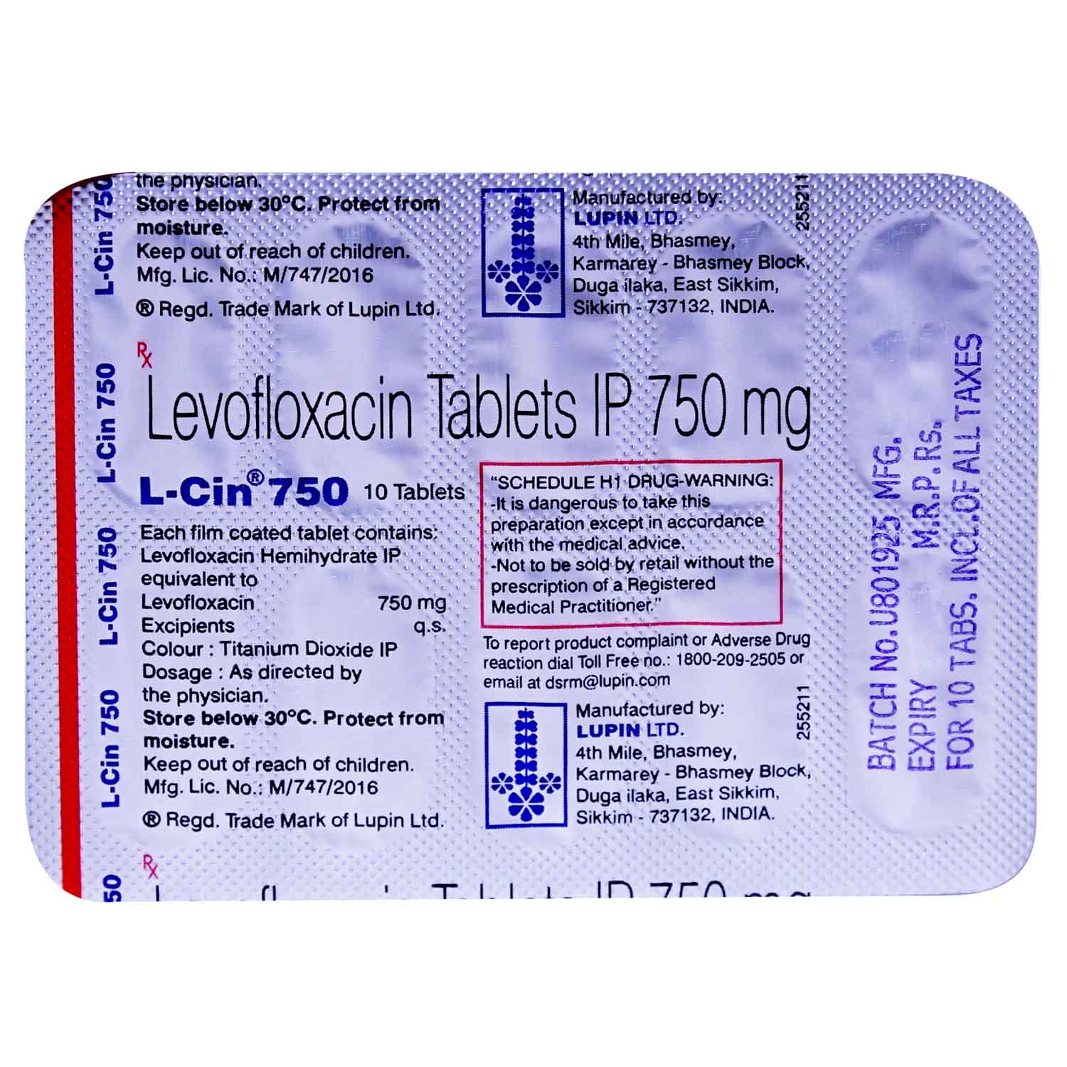 L-Cin 750 Tablet 10's, Pack of 10 TabletS L-Cin 750 Tablet 10's, Pack of 10 TabletS