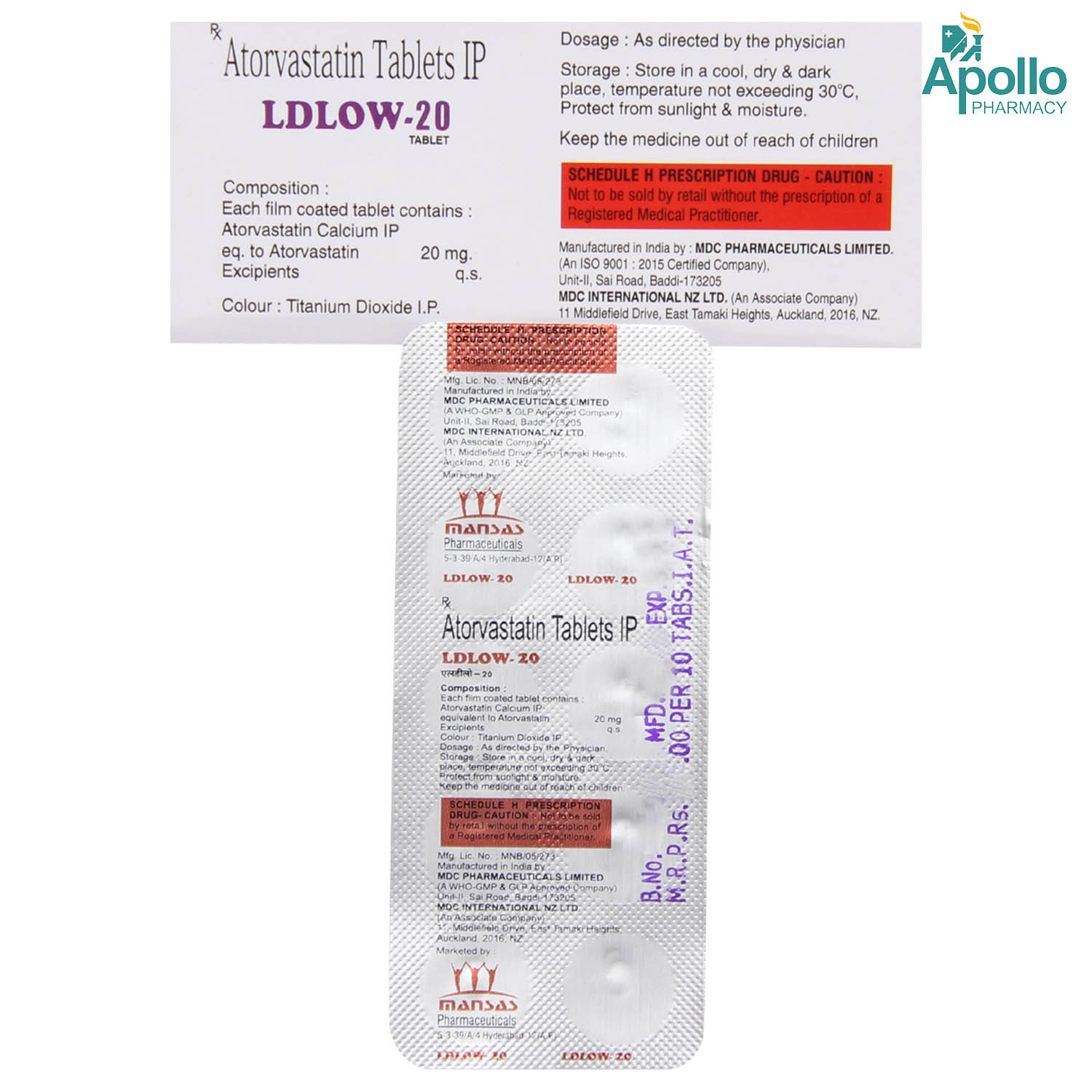 Ldlow 20 mg Tablet 10's, Pack of 10 TABLETS Ldlow 20 mg Tablet 10's, Pack of 10 TABLETS