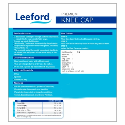 Leeford Premium Knee Cap XL, 1 Count, Pack of 1