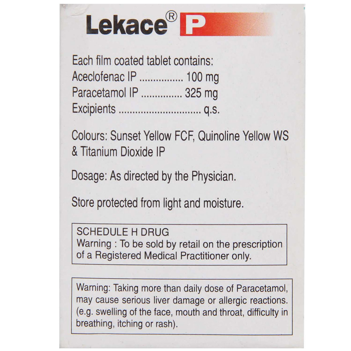 Lekace P Tablet 10's, Pack of 10 TABLETS Lekace P Tablet 10's, Pack of 10 TABLETS