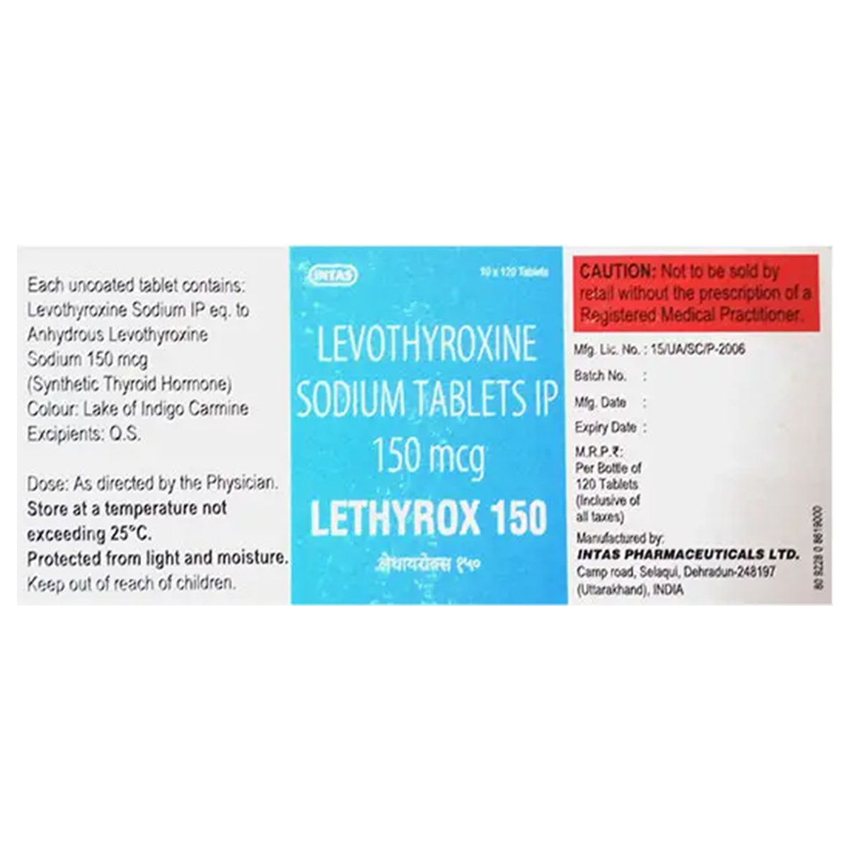 Lethyrox 150 Tablet 120's, Pack of 1 Lethyrox 150 Tablet 120's, Pack of 1
