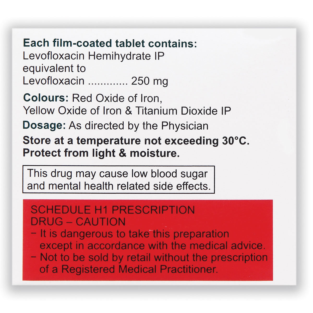 Levoquin 250 mg Tablet 5's, Pack of 5 TabletS Levoquin 250 mg Tablet 5's, Pack of 5 TabletS