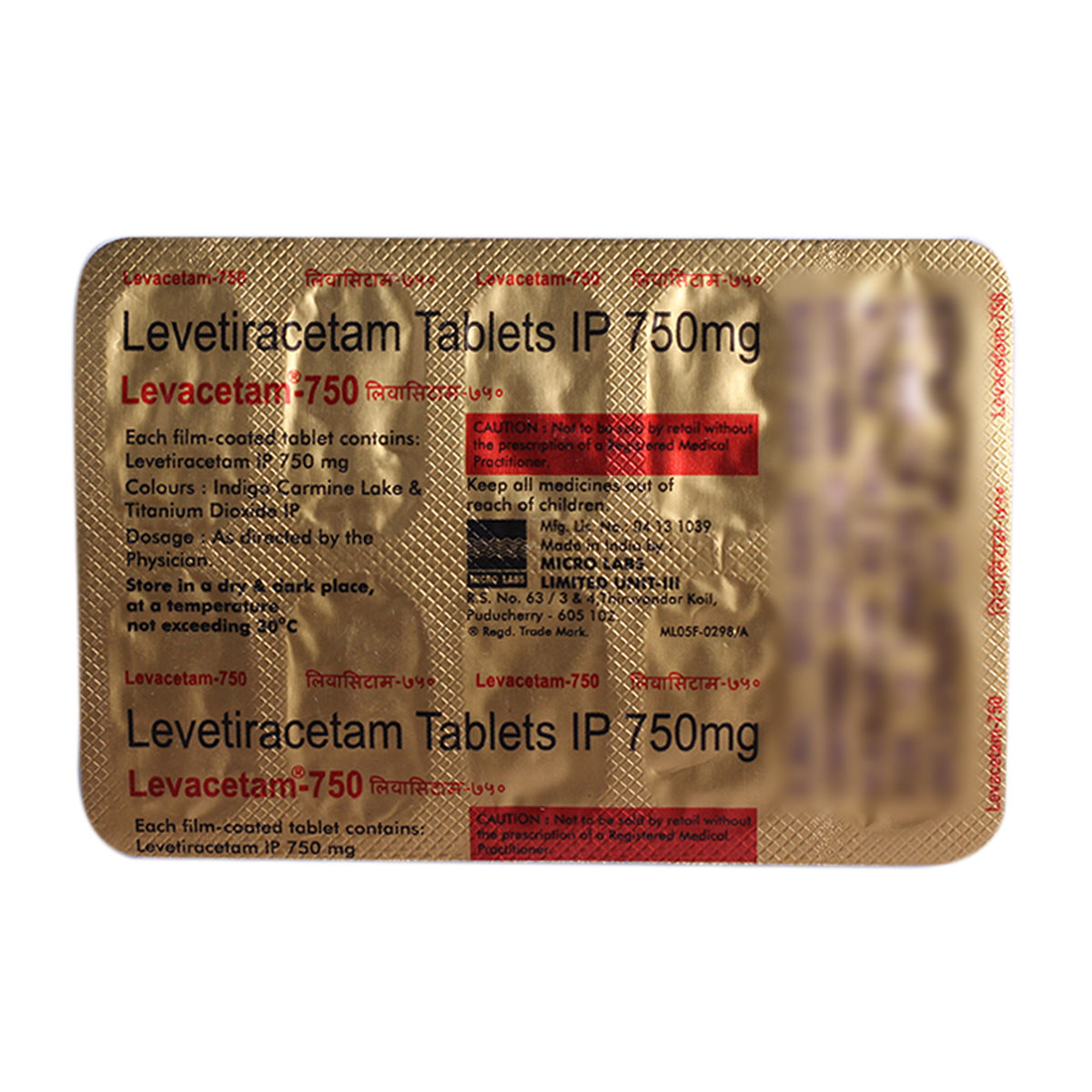 Buy Levacetam 750mg Tablet 10's Online