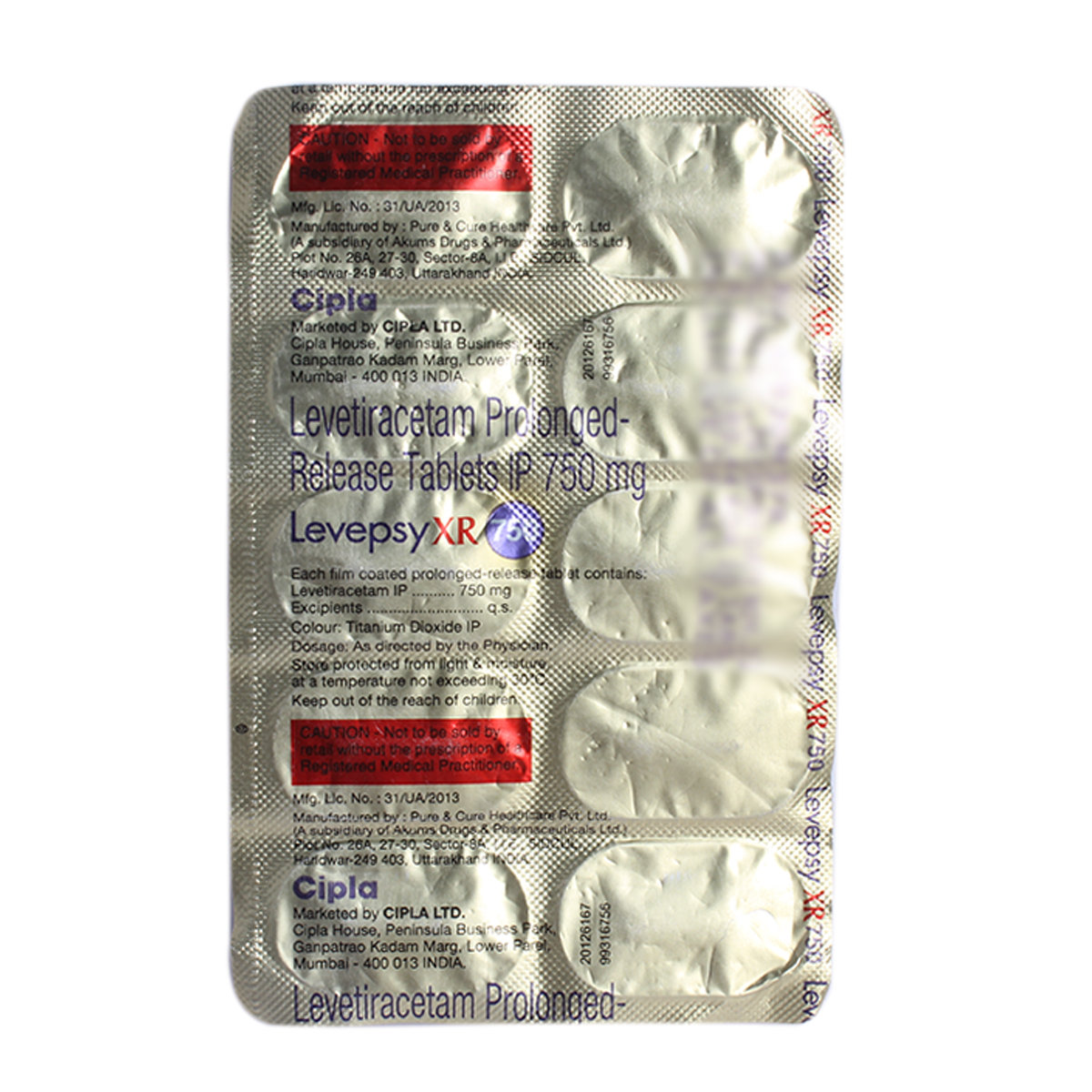 Levepsy XR 750 Tablet 10's, Pack of 10 TabletS Levepsy XR 750 Tablet 10's, Pack of 10 TabletS
