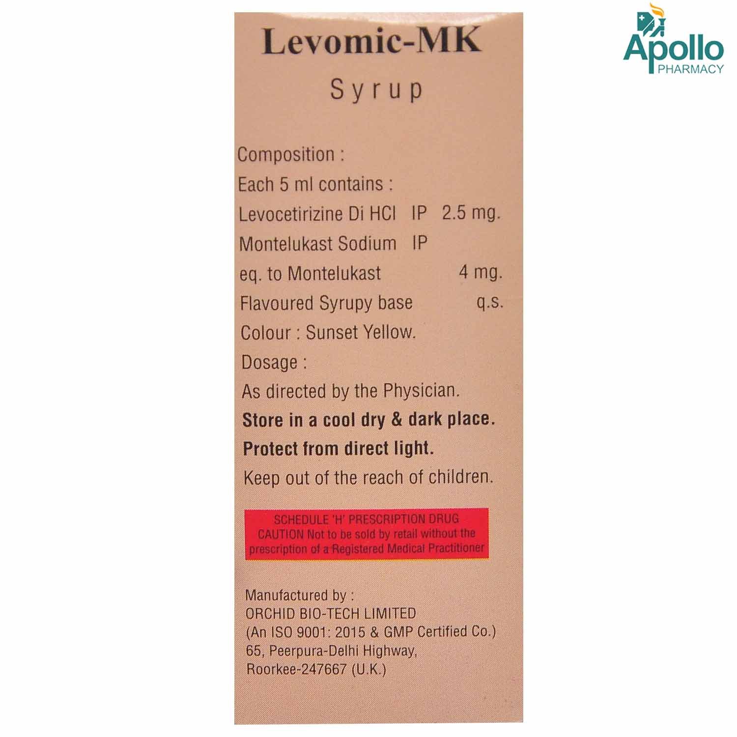 Levomic-MK Orange Flavour Suspension 60 ml, Pack of 1 Suspension Levomic-MK Orange Flavour Suspension 60 ml, Pack of 1 Suspension