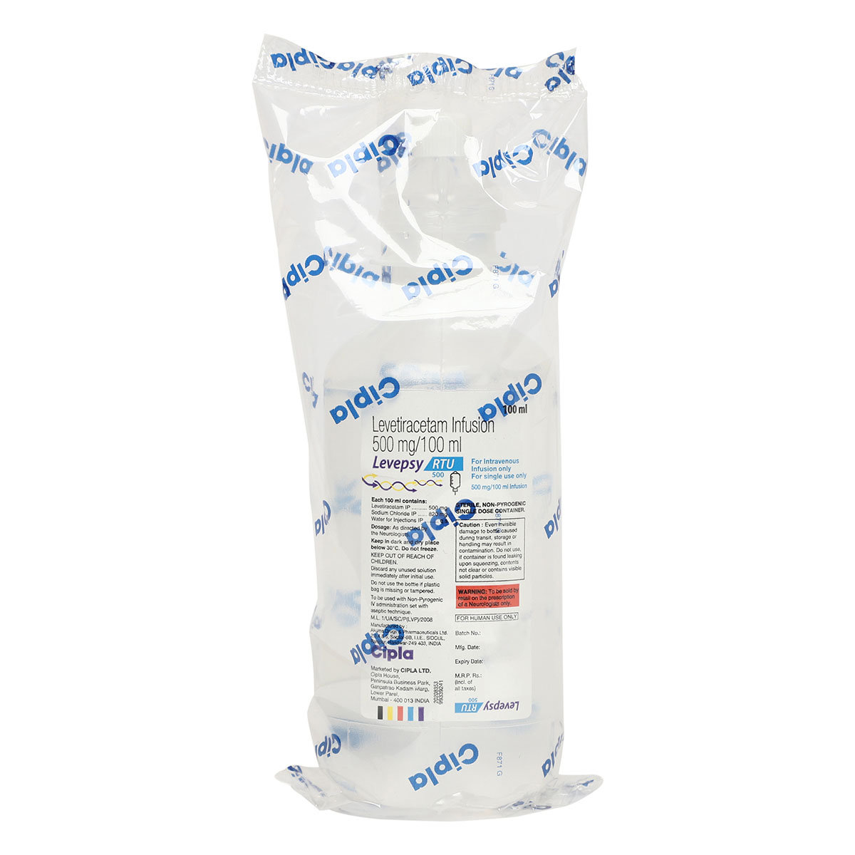 Levepsy Rtu 500 Infusion 100 ml, Pack of 1 Levepsy Rtu 500 Infusion 100 ml, Pack of 1