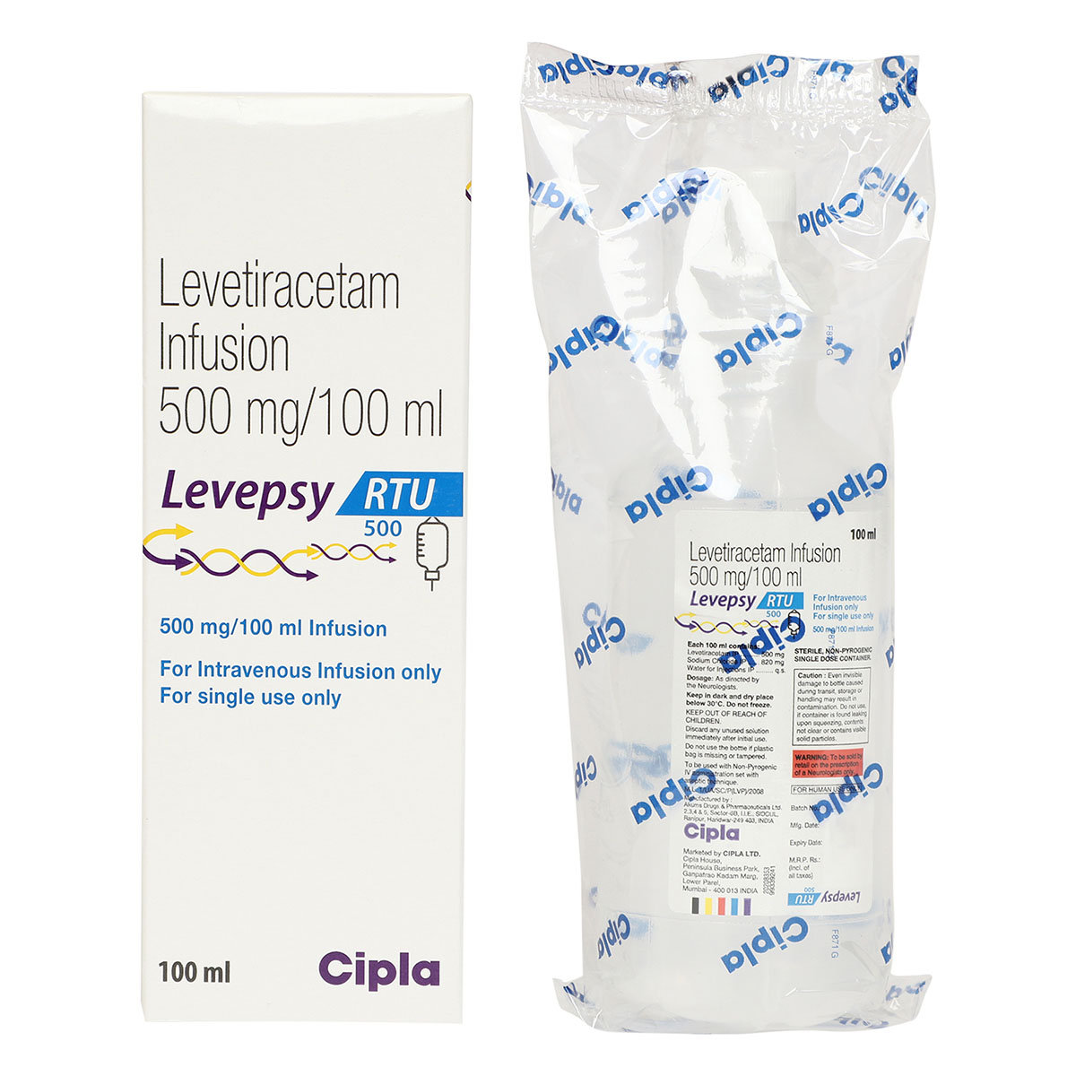 Levepsy Rtu 500 Infusion 100 ml, Pack of 1 Levepsy Rtu 500 Infusion 100 ml, Pack of 1