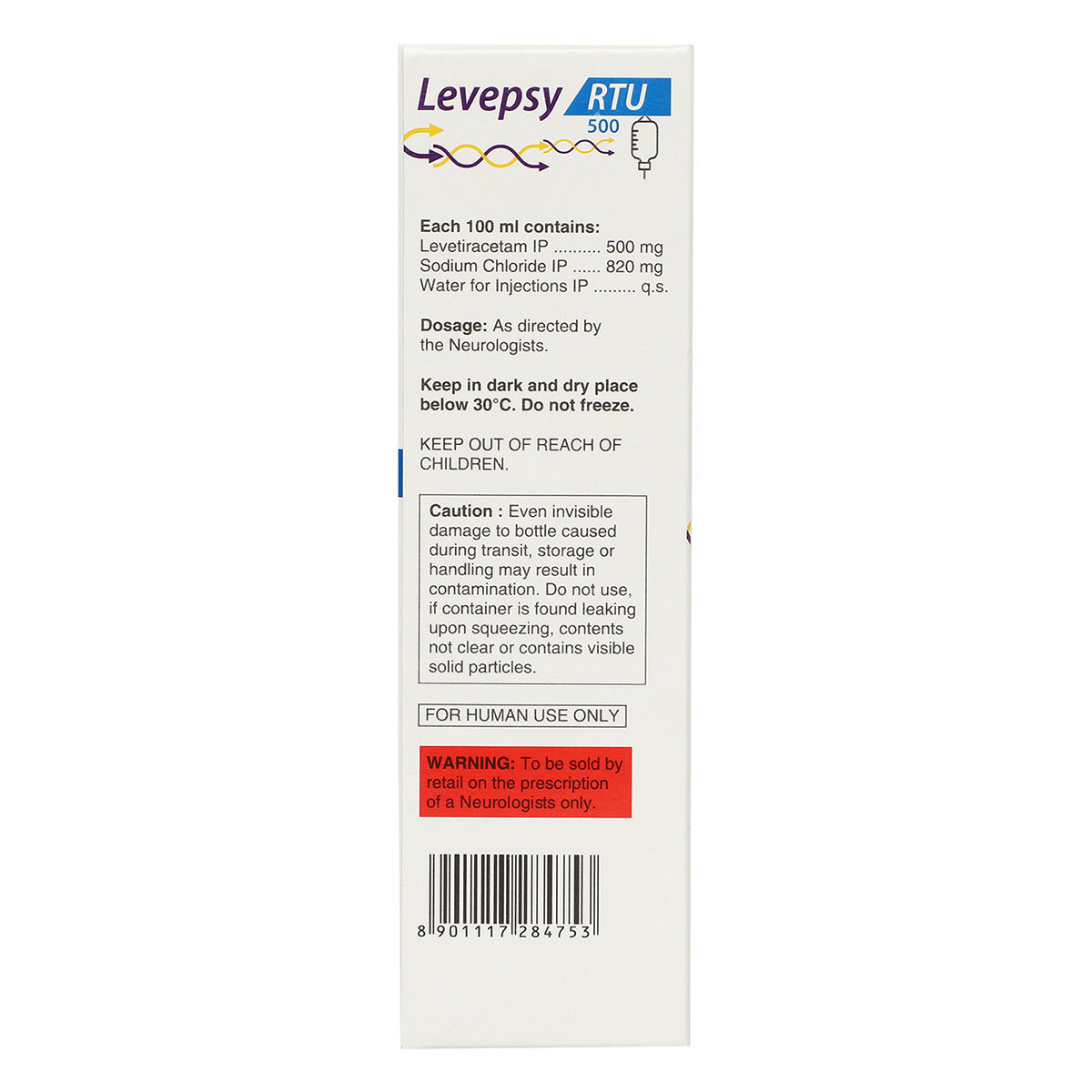 Levepsy Rtu 500 Infusion 100 ml, Pack of 1 Levepsy Rtu 500 Infusion 100 ml, Pack of 1