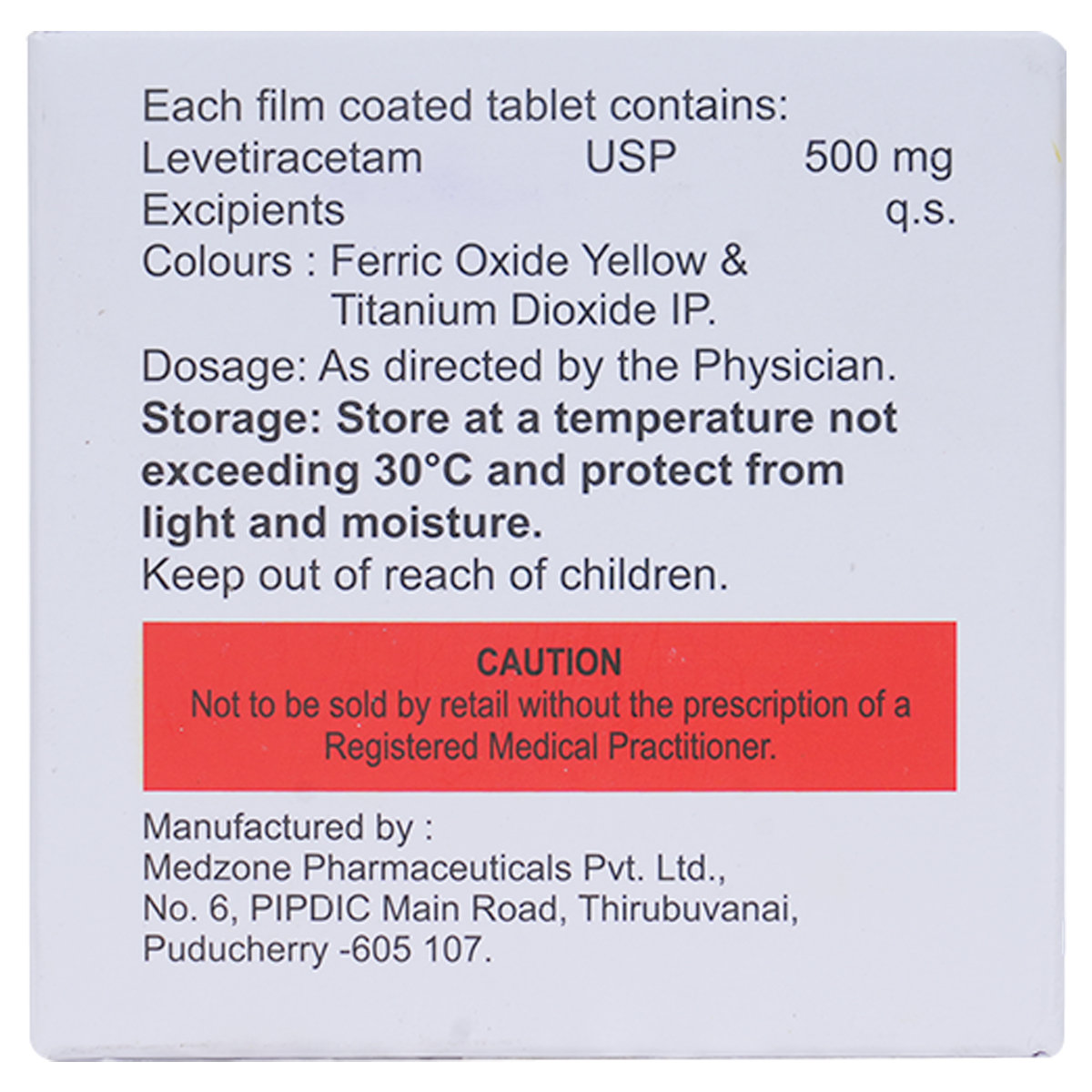 Leviqube 500 Tablet 15's, Pack of 15 Leviqube 500 Tablet 15's, Pack of 15