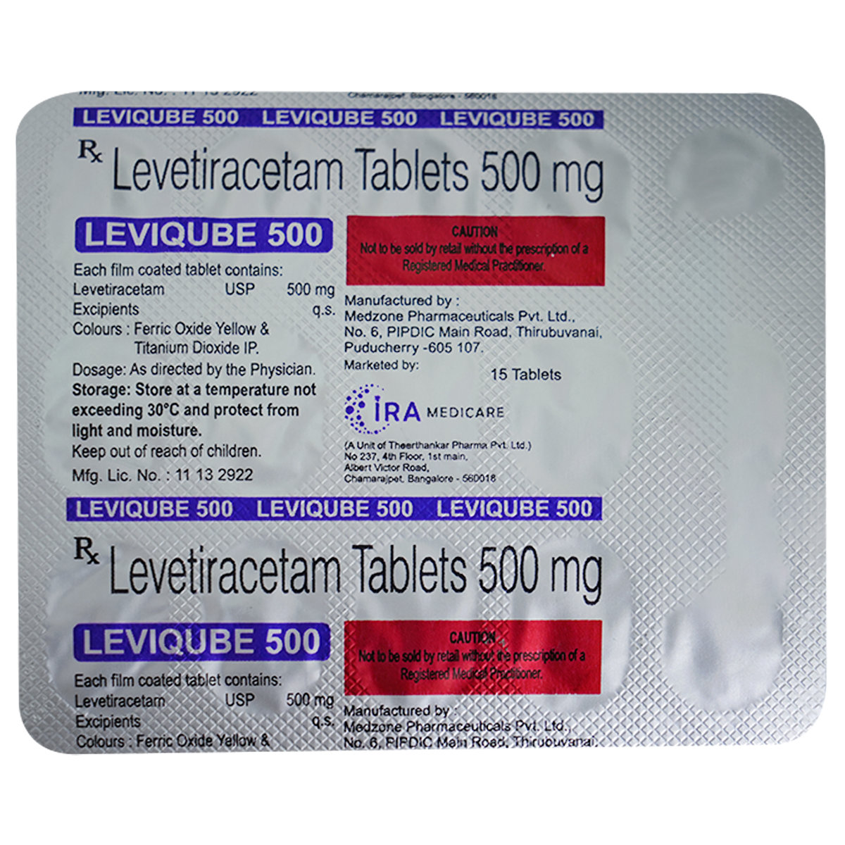 Leviqube 500 Tablet 15's, Pack of 15 Leviqube 500 Tablet 15's, Pack of 15
