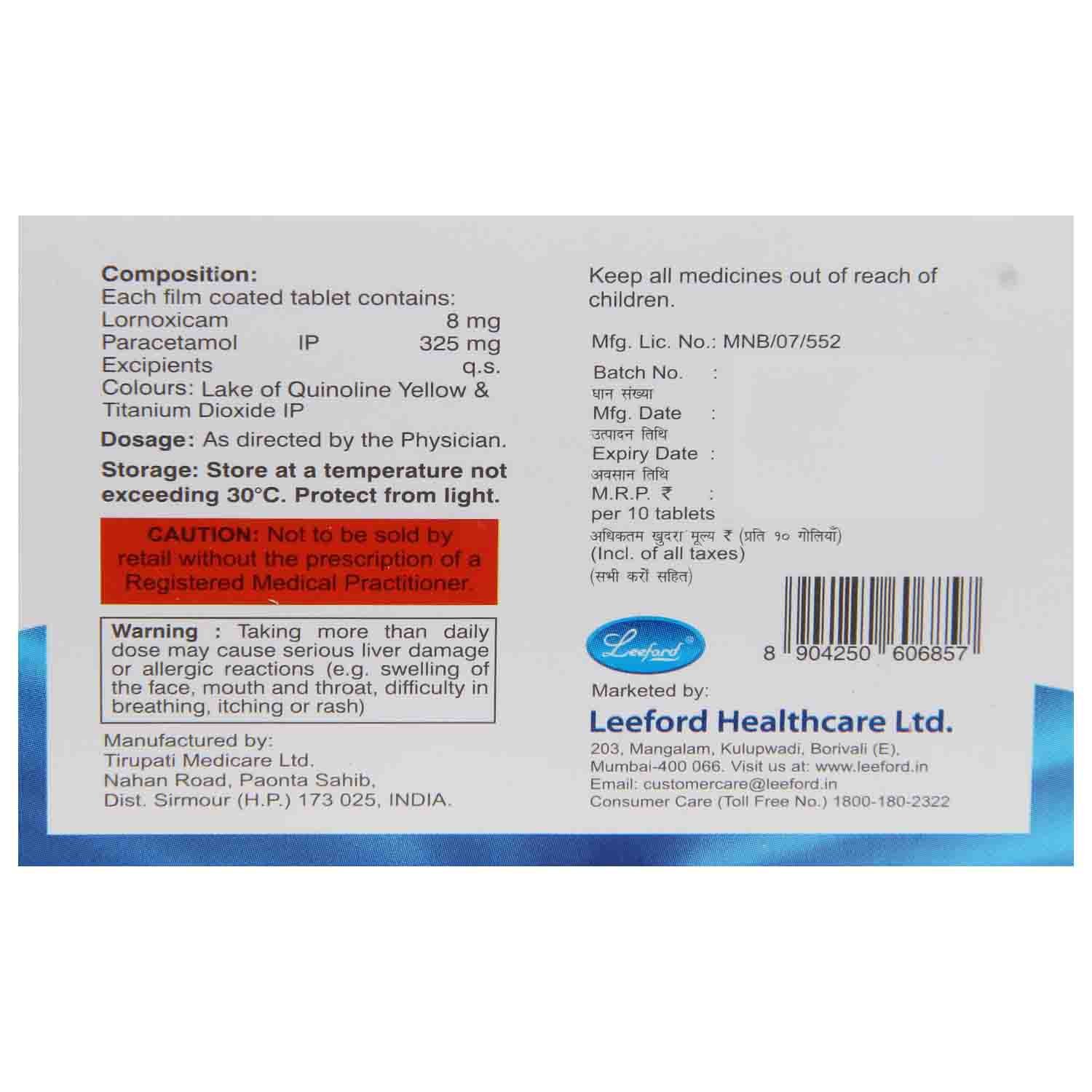 Lexicam Tablet 10's, Pack of 10 TABLETS Lexicam Tablet 10's, Pack of 10 TABLETS