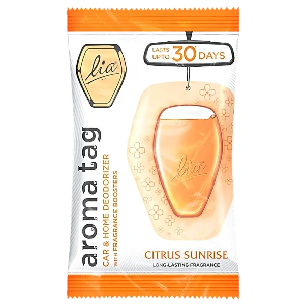 Lia Aroma Tag Citrus Sunrise Car & Home Deodorizer, 7.5 gm