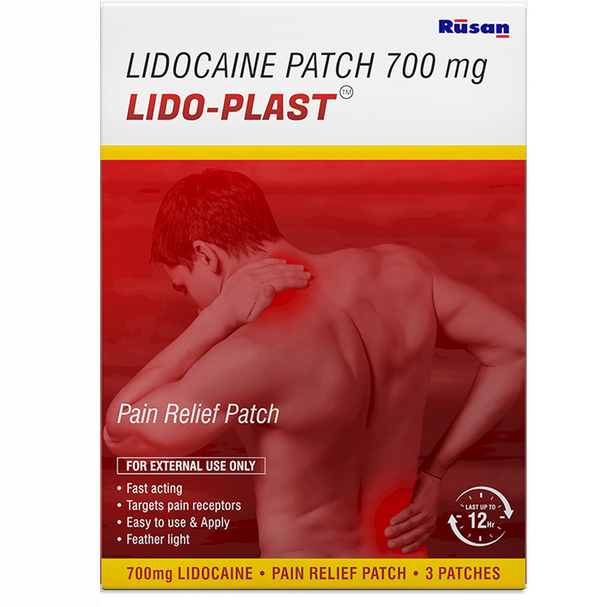 Rusan Lido-Plast 700 mg Pain Relief Patch 3's, Pack of 1 Rusan Lido-Plast 700 mg Pain Relief Patch 3's, Pack of 1