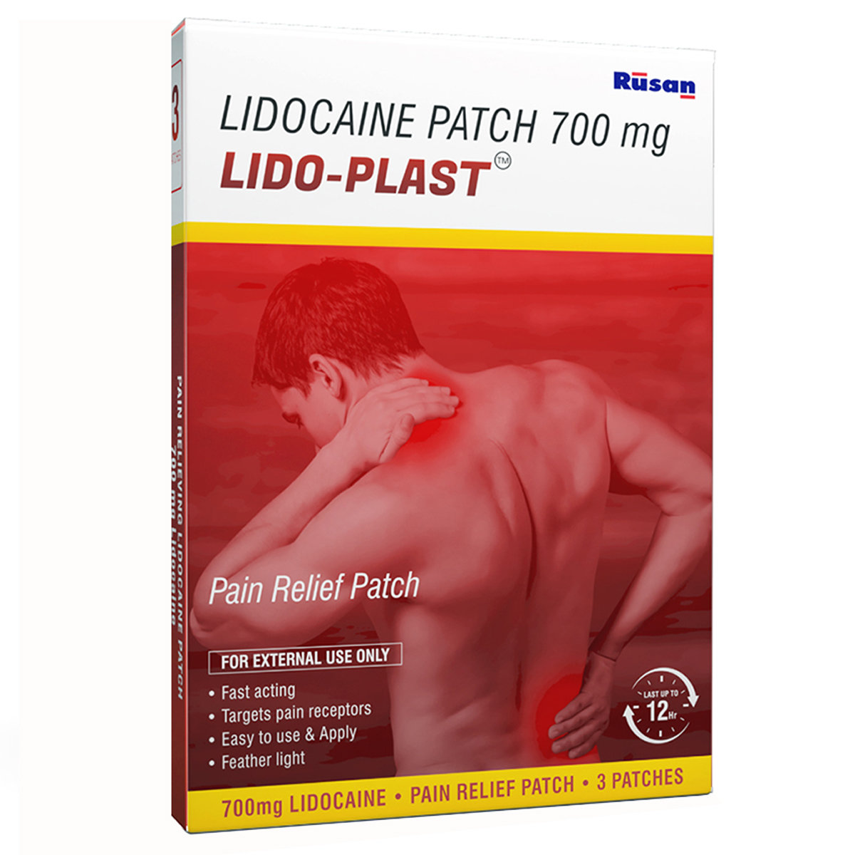 Rusan Lido-Plast 700 mg Pain Relief Patch 3's, Pack of 1 Rusan Lido-Plast 700 mg Pain Relief Patch 3's, Pack of 1