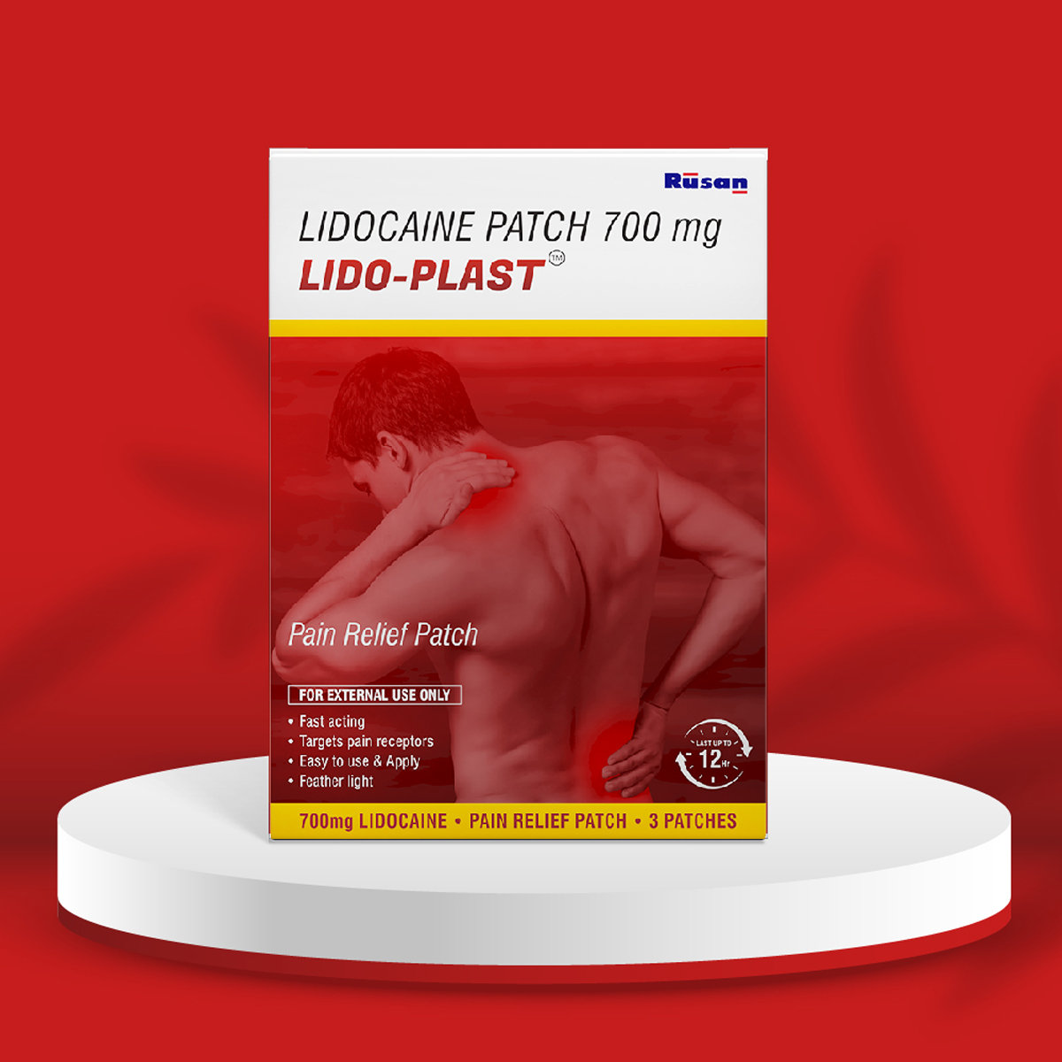 Rusan Lido-Plast 700 mg Pain Relief Patch 3's, Pack of 1 Rusan Lido-Plast 700 mg Pain Relief Patch 3's, Pack of 1