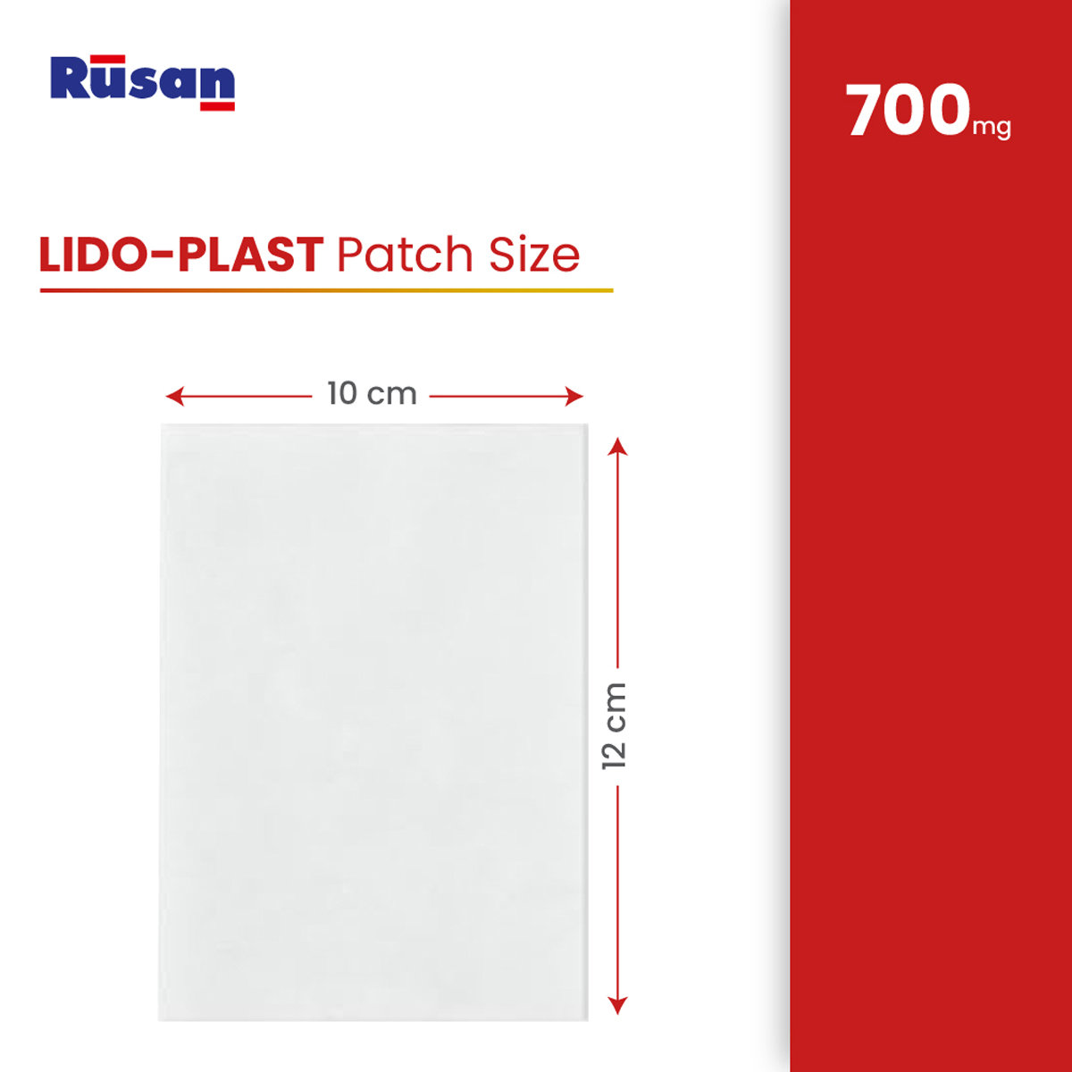 Rusan Lido-Plast 700 mg Pain Relief Patch 3's, Pack of 1 Rusan Lido-Plast 700 mg Pain Relief Patch 3's, Pack of 1
