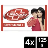 Lifebuoy Shilver Sheild+ Soap, 125 gm (Buy 3, Get 1 Free), Pack of 1