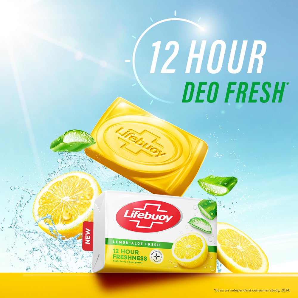 Lifebuoy Lemon Aloe Fresh Soap 100 gm | 100% Stronger Germ protection | Fights Body Odor, Pack of 1 Lifebuoy Lemon Aloe Fresh Soap 100 gm | 100% Stronger Germ protection | Fights Body Odor, Pack of 1