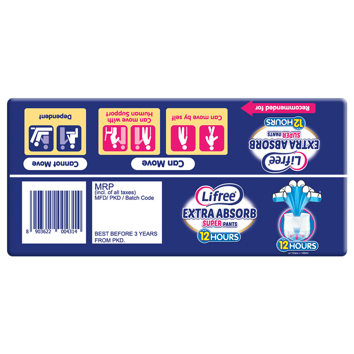 Lifree Extra Absorb Super Adult Diaper Pants Large, 10 Count, Pack of 1 Lifree Extra Absorb Super Adult Diaper Pants Large, 10 Count, Pack of 1