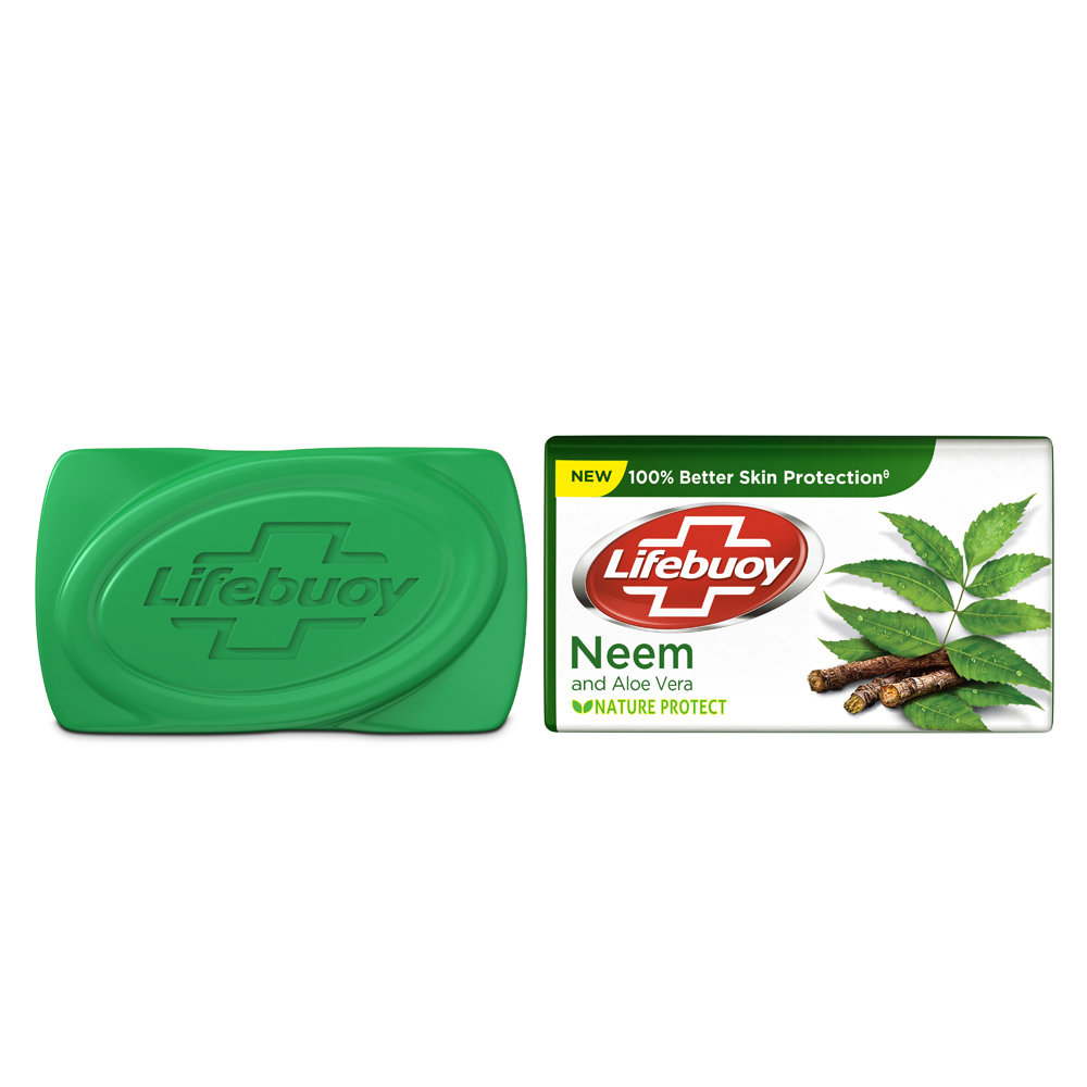 Lifebuoy Nature Protect Neem and Aloe Vera Soap 100 gm | With Goodness Of Neem & Aloevera | Provides 100% Better Skin Protection Against Germs, Pack of 1 Lifebuoy Nature Protect Neem and Aloe Vera Soap 100 gm | With Goodness Of Neem & Aloevera | Provides 100% Better Skin Protection Against Germs, Pack of 1