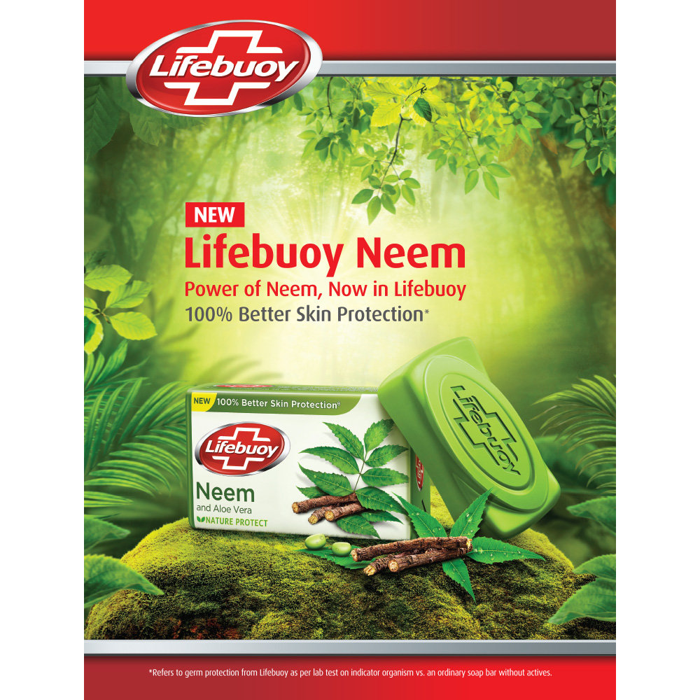 Lifebuoy Nature Protect Neem and Aloe Vera Soap 100 gm | With Goodness Of Neem & Aloevera | Provides 100% Better Skin Protection Against Germs, Pack of 1 Lifebuoy Nature Protect Neem and Aloe Vera Soap 100 gm | With Goodness Of Neem & Aloevera | Provides 100% Better Skin Protection Against Germs, Pack of 1